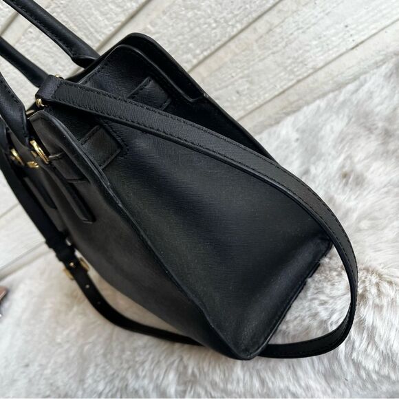 MICHAEL KORS Black Leather Hamilton Selma Raven Jet Set Tote Satchel - Picture 4 of 12